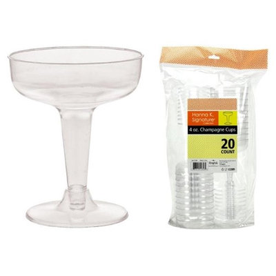Hanna K Signature 2185121 Heavyweight Plastic 4 oz Champagne Cup - 2 Piece & Pack of 25