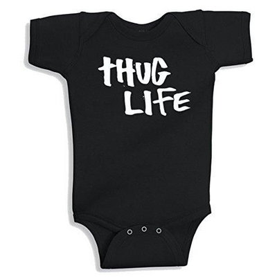 Lil Shirts Thug Life Baby Bodysuit~3-6 Months / Blue