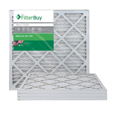 AFB Silver MERV 8 21x22x1 Pleated AC Furnace Air Filter. Filters. 100% produced in the USA. (Pack of 4)