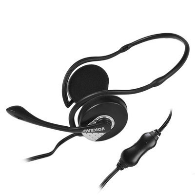 Voiceao 811MU Behind the Head Stereo Headphone Headset w/ Boom Mic - Black