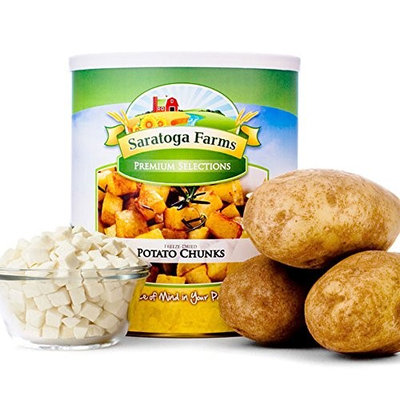 Saratoga Farms Freeze Dried Potato Chunks, #10 Can, 14oz (394g), 25 Total Servings, Food Storage, Every Day Use, Camping Food