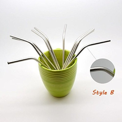 Reusable Straws - Stainless Steel Drinking - Set of 10 + 1 Cleaner Brush - Eco Friendly, Safe, Non-toxic Non-plastic
