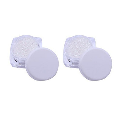 Frcolor 2pcs Fashion Glitter Loose Powder Eyeshadow Makeup Party Cosmetic Kit (Flash White)