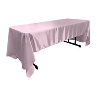 LA Linen TCbridal60X144-LilacB45 Bridal Satin Rectangular Tablecloth Lilac - 60 x 144 in.