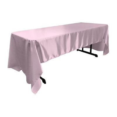 LA Linen TCbridal60X144-LilacB45 Bridal Satin Rectangular Tablecloth Lilac - 60 x 144 in.