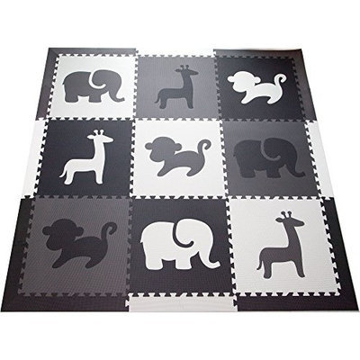 SoftTiles Safari Animals Kids Foam Playmats w/Sloped Edges Large Foam Mats- 2' Floor Tiles 78