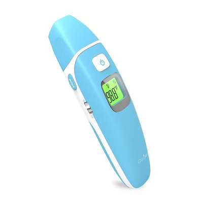 Ear and Forehead Thermometer Medical Baby Thermometer, Professional Precision Infrared Digital Thermometer, 1 Second Measurement Time Memory Recall and Fever Warning,Blue Gloridea