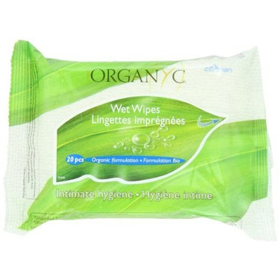 ORGANYC 100% Organic Cotton Feminine Hygiene Wipes, 20-count Packages (Pack of 6) by Organyc