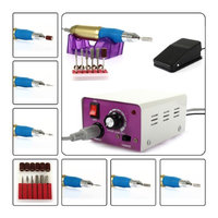 Besmall Electric Nail Drill Machine Pedicure File Acrylic Kit Set Bits Gel Polish 110V Professional Nail Care Manicure with Foot