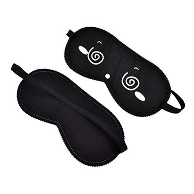 Ujuuu 5 Pcs Cartoon Expression Pattern Eye Masks, Soft Plush Blindfold Eye Cover for Sleeping, Suitable for Home Using and Travelling (Pattern:Random)