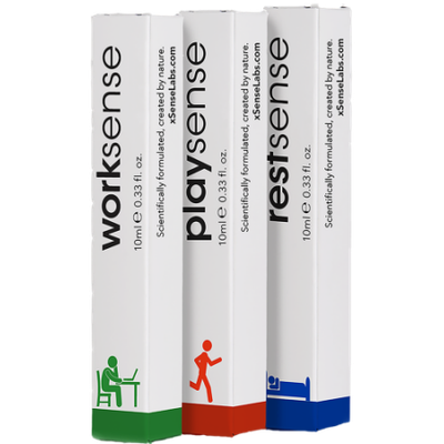 Xsense WorkSense/PlaySense/RestSense for Him, Rollerball, Pack of 3