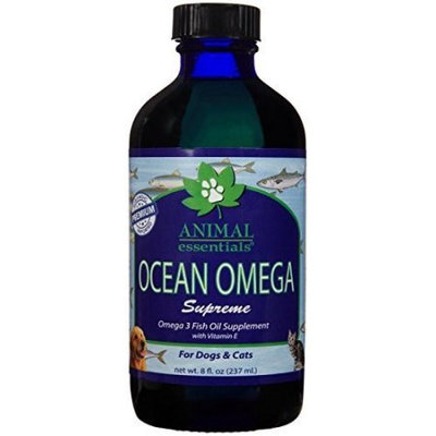 Ocean Omega Supreme Liquid Fish Oil Supplement for Dogs & Cats, 8 oz, Animal Essentials