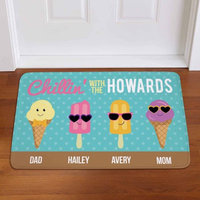 Personalized Summer Chill Popsicle Doormat, Available in 2 Styles