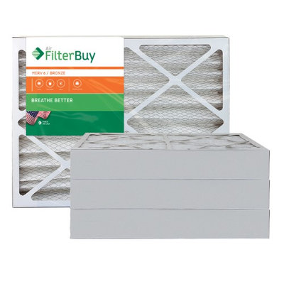 AFB Bronze MERV 6 21x21x4 Pleated AC Furnace Air Filter. Filters. 100% produced in the USA. (Pack of 4)