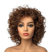 Wiginway Women Wigs Medium Curly Brown Wigs Synthetic Wig Hair Replacement Rapunzel Wigs For Women 8 Inch