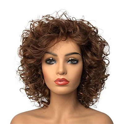 Wiginway Women Wigs Medium Curly Brown Wigs Synthetic Wig Hair Replacement Rapunzel Wigs For Women 8 Inch