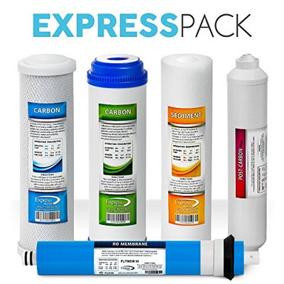 EXPRESS WATER Replacement Filter Set for Standard 5 Stage Reverse Osmosis Water filter System 50 GPD