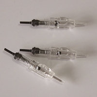 HoriKing Sterilized Disposable Clear Plastic Tattoo Needles Cartrides 10pcs Spiral Mouth Eyebrow Needles 3 Round Shader for Sale