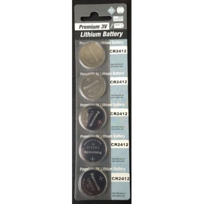 Panasonic CR2412 3V Lithium Coin Battery - 5 Pack + Free Shipping