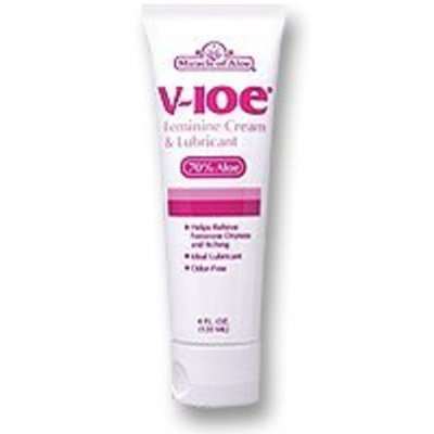 Miracle of Aloe V-loe Feminine Cream & Lubricant 4 Oz Do You Suffer From Feminine Itching, Dryness and Discomfort? Here's Effective Help, V-loe, This Gentle Formula That Contains 70% Aloe Helps Naturally Soothe and Lubricate.