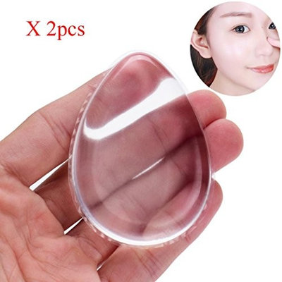 2 pcs Water Droplets Transparent Silicone Puff - Leoy88 Novelty Silicone Anti-Sponge Makeup Applicator Blender Perfect For Face Make Up