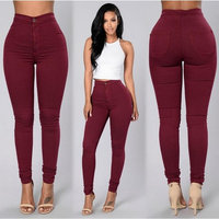 Women's Fashion Slimming Fit High Waist Solid Color Long Pencil Pants