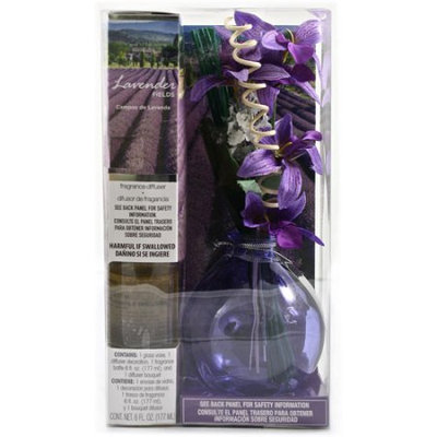 Flora Classique, Inc. Fragranced Reed Diffuser with Decorative Reeds, 6 oz Lavender Fields Fragrance