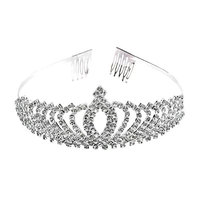 Crystal Rhinestone Sweet 16 Floral Heart Tiara,Pink