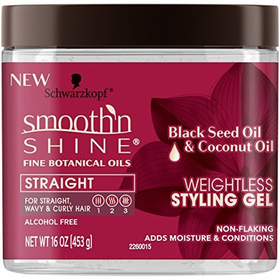 SMOOTH N SHINE STRAIGHT WEIGHTLESS STYLING GEL BLACK SEED 16oz