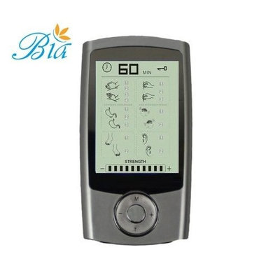 Vibrate Mini Massager Bia Electric Pulse Mini Massager TENS & EMS Device, 4 Pads, 6 Independent Modes, Rechargeable - Blue
