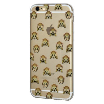 Amzer Soft Gel Clear Emoji TPU Skin Case - See Hear Speak No Evil Monkeys