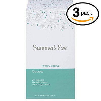 (Pack of 3 Bottles) Summer's Eve Fresh Scent Douche Vinegar & Water, Feminine Wash, 4.5oz Bottles. PH Balanced, Naturally Inspired, Gynecologist Tested (Pack of 3 Bottles, 4.5oz Each Bottle): Health & Personal Care