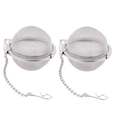 2pcs 50mm Dia Stainless Steel Mesh Ball Strainer Tea Leaf Spice Infuser