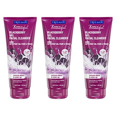 Lot of 3 Freeman Feeling Beautiful Blackberry Gel Facial Cleanser 6 oz/each