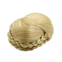 uxcell Synthetic Hair Chignon Twist Braid Style Women Updo Ponytail Hairpiece Wig 1B#