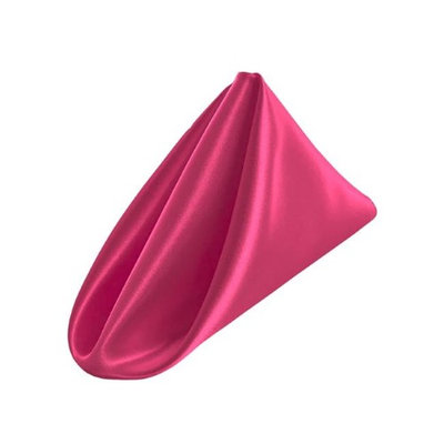LA Linen 1818bridal-10Pk-FuchsiaB49 Bridal Satin Napkins Fuchsia - 18 x 18 in. - Pack of 10