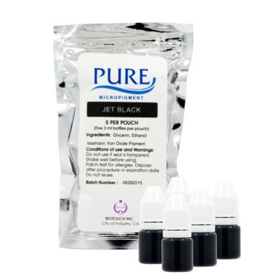 BioTouch PURE JET BLACK Pigment Permanent Makeup Cosmetic Tattoo Ink 3 ml Bio.