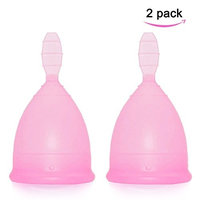 2 Pack Female Menstrual Cups,Fda Certified Feminine Vaginal Cup,Reusable Leakproof Silicone Period Cup for Woman , Up to 12 Hours Leak-Free ,Easy to Use ,Heavy Menstrual Flow - Large
