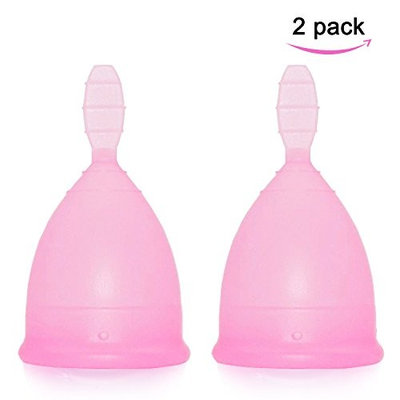 2 Pack Female Menstrual Cups,Fda Certified Feminine Vaginal Cup,Reusable Leakproof Silicone Period Cup for Woman , Up to 12 Hours Leak-Free ,Easy to Use ,Heavy Menstrual Flow - Large