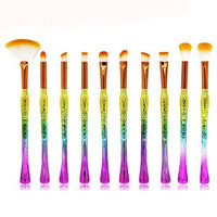 Becoler Face Eye Shadow Eyeliner Foundation Blush Lip Powder Liquid Cream Blending Brushes 10 Pieces