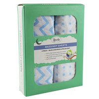 Ely's & Co Blue & White Chevron & Polka Dot Bassinet Sheet Set