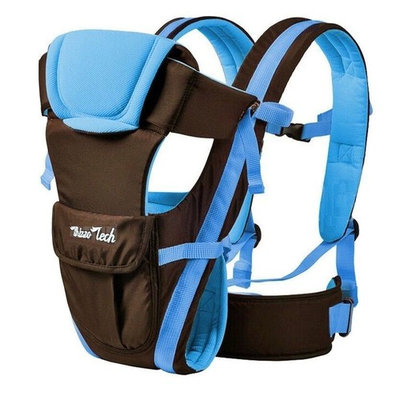 Comfortable Newborn Infant Baby Carrier Backpack Baby Wrap Rider Sling 4 Position Adjustable -Blue