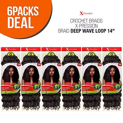 MULTI PACK DEALS! Outre Synthetic Hair Crochet Braids X-Pression Braid Deep Wave Loop 14