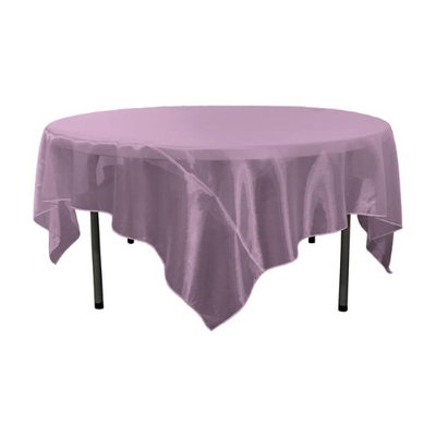 LA Linen TCOrgz90X90-Eggplant503 Sheer Mirror Organza Square Tablecloth Eggplant - 90 x 90 in.