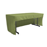 LA Linen TCpop-OB-fit-72x30x30-SageDrkP39 1.95 lbs Open Back Polyester Poplin Fitted Tablecloth Dark Sage