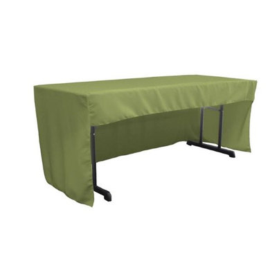 LA Linen TCpop-OB-fit-72x30x30-SageDrkP39 1.95 lbs Open Back Polyester Poplin Fitted Tablecloth Dark Sage