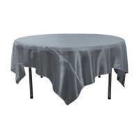 LA Linen TCOrgz90X90-Navy072 Sheer Mirror Organza Square Tablecloth Navy Blue - 90 x 90 in.
