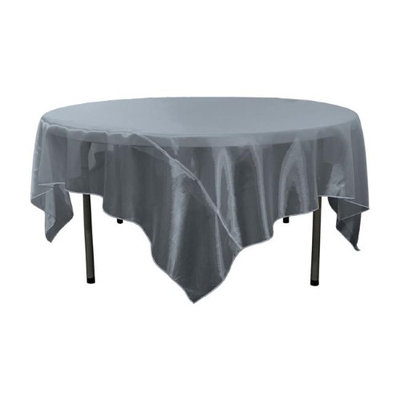 LA Linen TCOrgz90X90-Navy072 Sheer Mirror Organza Square Tablecloth Navy Blue - 90 x 90 in.