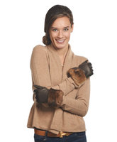Fratelli Orsini Women's Italian Orylag Rabbit Fur Cuff Cashmere Lined Winter Leather Gloves Size 8 Color Brown