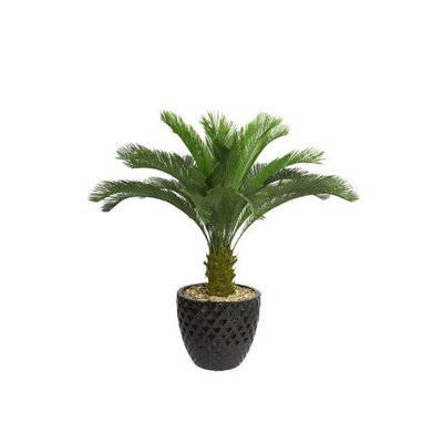 Laura Ashley VHX111205 54-Inch Cycas Palm Tree in 16-Inch Fiber Stone Planter
